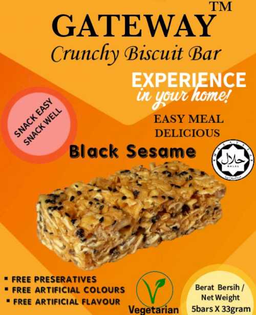 Crunchy Biscuit Bar- Black Sesame flavor
