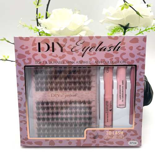 DIY Lash Individual Eyelash Extensions Cluster Lashes Kit-PBT Material Natural Long Style Vegan & Handmade