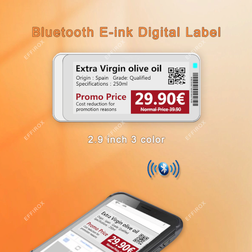 bluetooth digital label for small shops, 2.9 inch