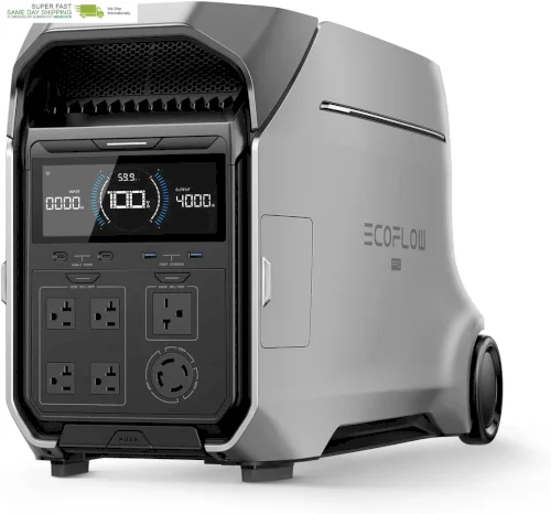 Eco flowPro 3 Portable Power Station, 4096Wh LFP Battery, Expandable to 48Kwh, 120/240V