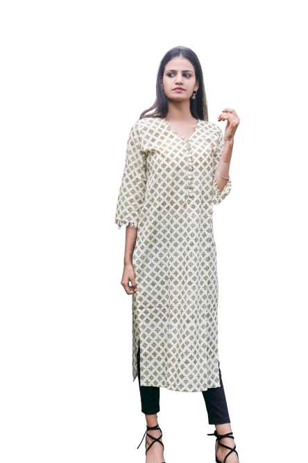 Cotton block print kurti