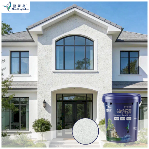 Blue Kingfisher Liquid Granite Paint | Special Coating for Wall Renovation & Building Refurbishment