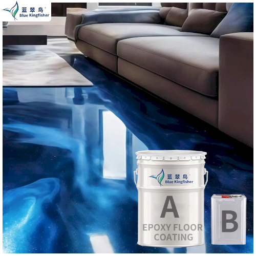 Blue Kingfisher Metal epoxy floor coating silent and dust-proof